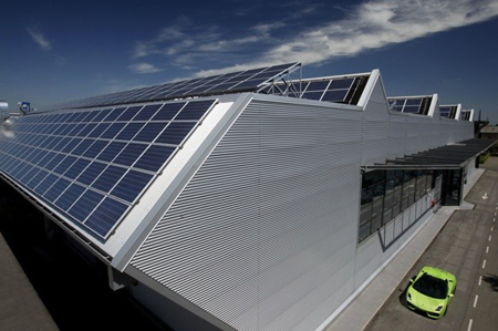 The installation of solar panels to Lamborghini's factory is expected to cut The installation of solar panels to Lamborghini's factory is expected to cut