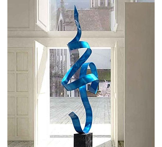 what Abstract Blue Metal Hand-crafted Indoor-outdoor Sculpture