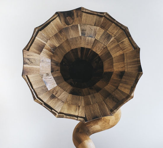 Bellaphone No.7 : Horn Speaker Made from a Herradura Tequila Barrel by Fiddle + Hammer