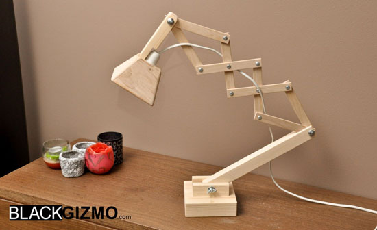 Black Gizmo Solid Wood Table Lamp