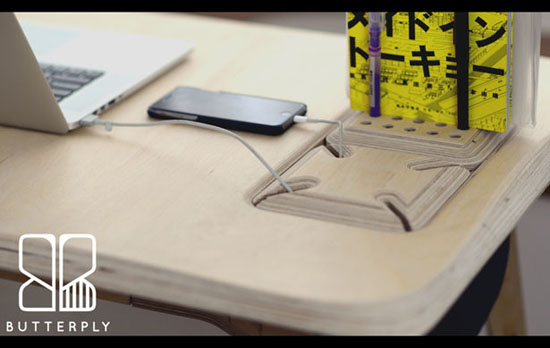 Butterply Desk - CNC Crafted Multifunctional Plywood Desk