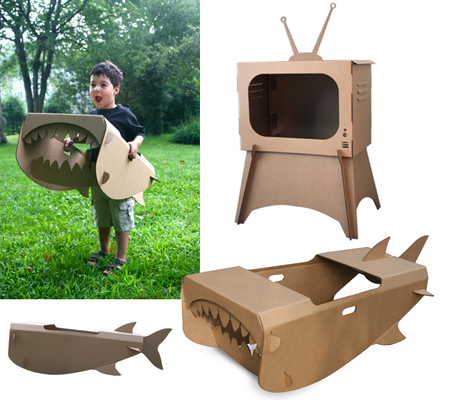 Cardboard Shark And TV