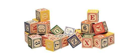 Classic Embossed Alphabet Blocks ABC