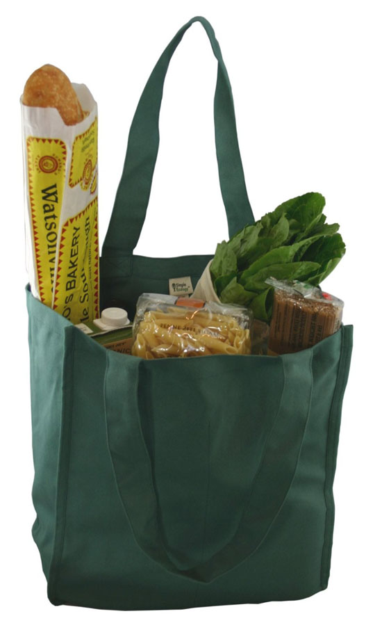 Deluxe Organic Cotton Grocery Bag with Bottle Sleeves