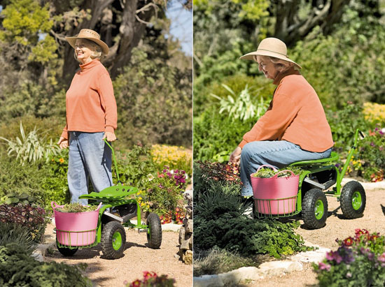 Deluxe Tractor Scoot with Bucket Basket