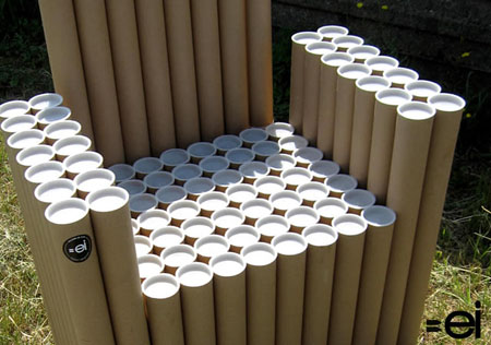 Fan Tube Project: Chair Made Of Cardboard Tubes – Green Design Blog
