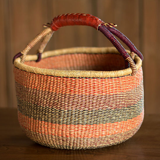 Ghanaian Variant Striped Bolga Market Basket