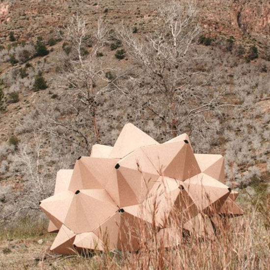 Helix Shelter Is Made of Laser Cut Recycled Cardboard by Ootro eStudio