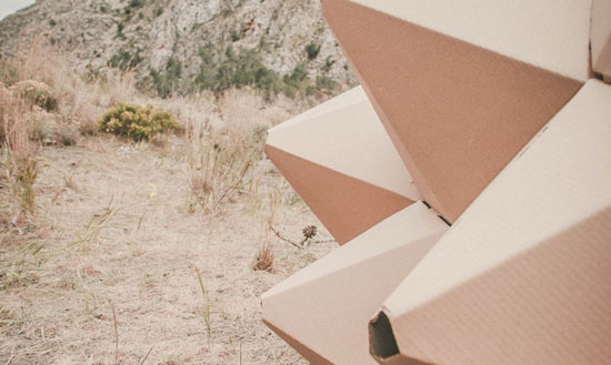 Helix Shelter Is Made of Laser Cut Recycled Cardboard by Ootro eStudio