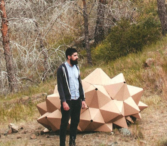 Helix Shelter Is Made of Laser Cut Recycled Cardboard by Ootro eStudio