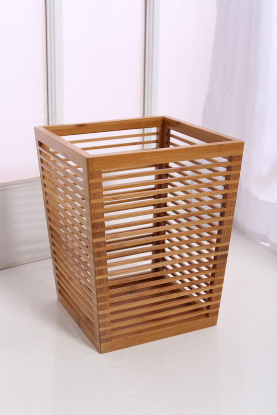 InThiSPACE Modern Bamboo Waste Basket