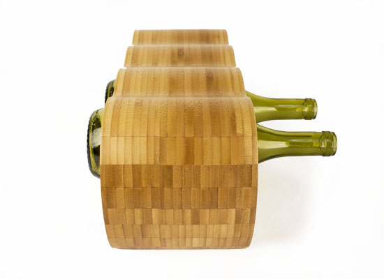 Monolith Modern Design Bamboo 6-bottle Wine Rack by Hala