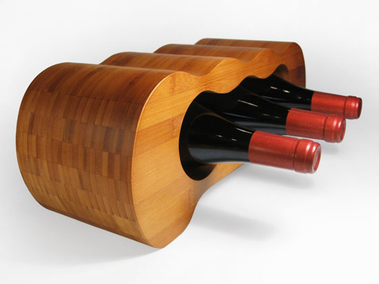 Monolith Modern Design Bamboo 6-bottle Wine Rack by Hala