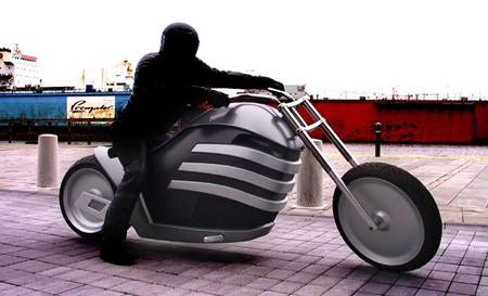 motorcycle with hybrid powertrain