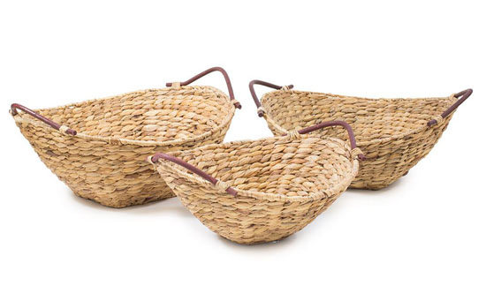 Natural Handwoven Water Hyacinth Baskets from Bambeco