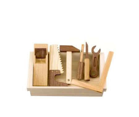 Natural Wooden Toy Tool Set