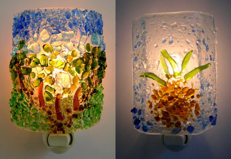 nightlights from recycled glass