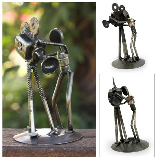 Novica Armando Ramirez Eco Friendly Recycled Metal Auto Parts Sculpture