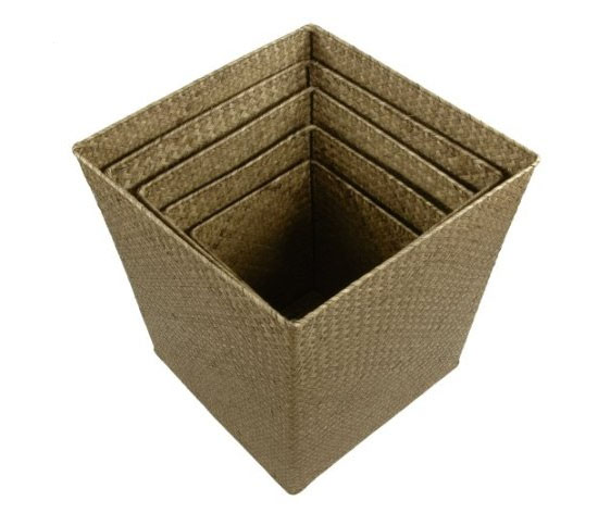 Oriental Furniture Hand Woven Natural Storage Bin Set