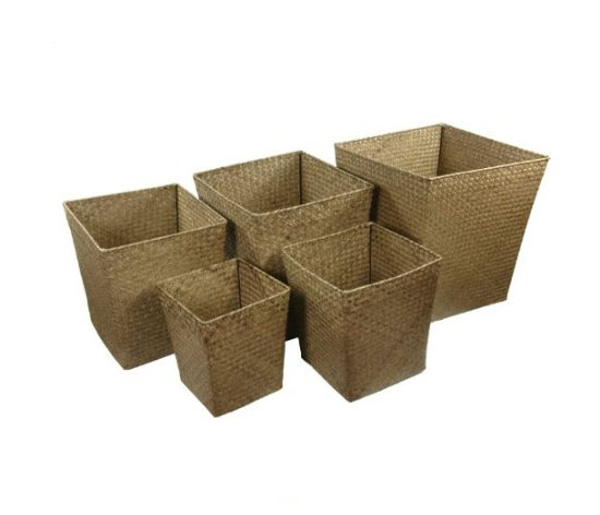 Oriental Furniture Hand Woven Natural Storage Bin Set