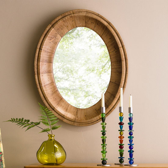 Oval Mango Wood Mirror