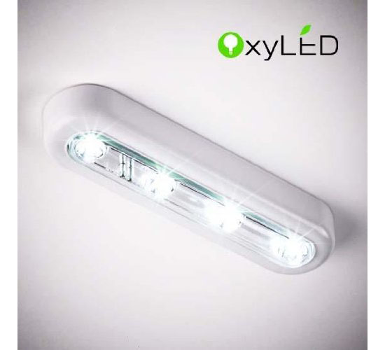 OxyLED T-01 DIY Stick-on Anywhere 4-LED Touch Tap Light Push Light