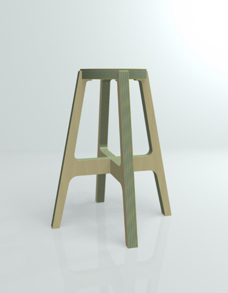 Paper-wood Stool