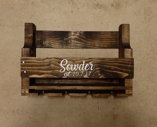 Beautiful Rustic Pallet Wine Rack That Can Be Personalized with Your Name