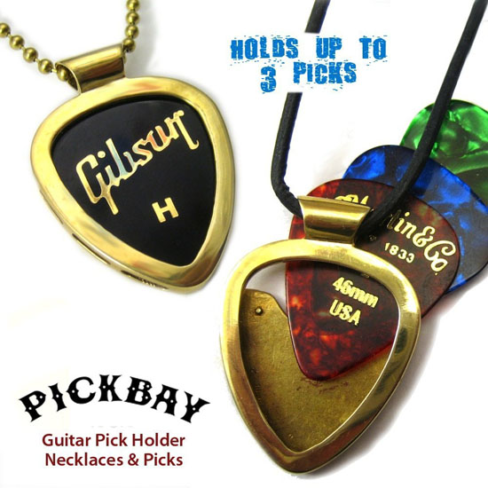 PickBay Guitar Pick Holder Necklace ECO-BRASS 