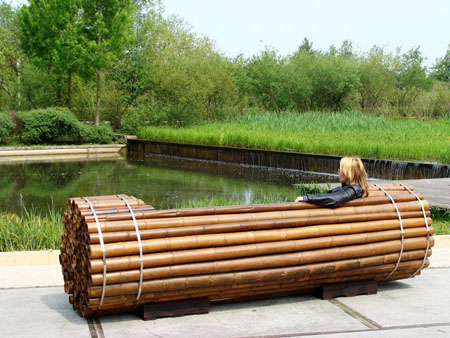 Pile Isle Bamboo Bench