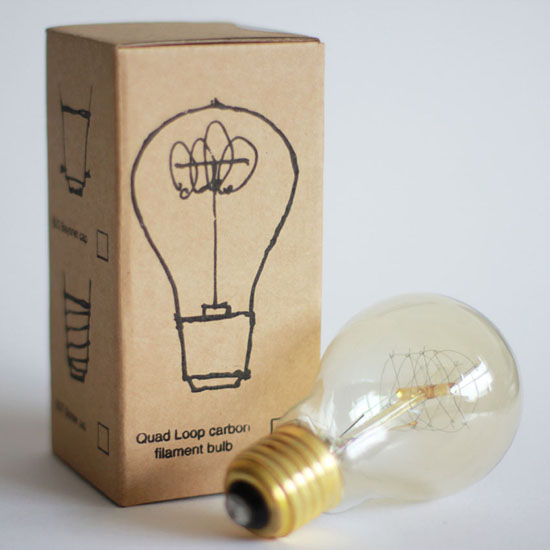 Quad Loop Carbon Filament Light Bulb