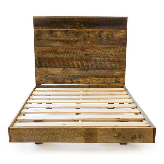 Reclaimed Barnwood High Headboard Bed Sets