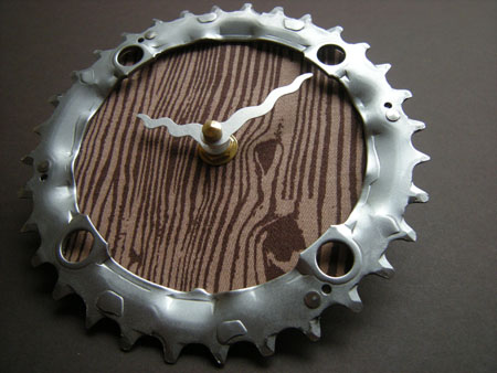 Recycled Bike Chain Ring Wall Clock