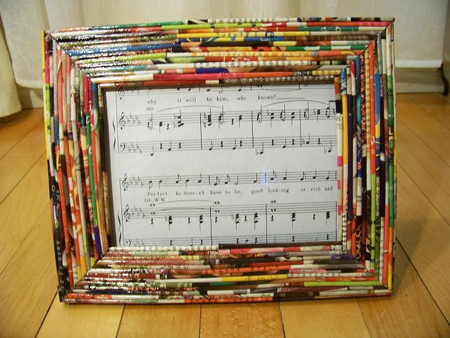 Recycled Magazine Photo Frame