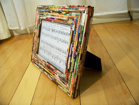 Recycled Magazine Photo Frame