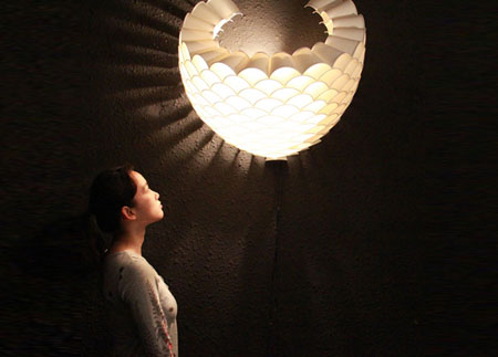 Recycled Paper Cup Lamp
