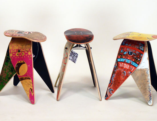 Recycled Skateboard Furniture by Deckstool