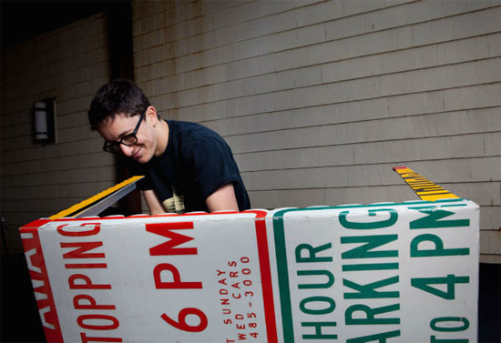 Recycled Traffic Sign Furniture Pieces