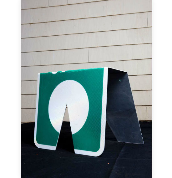 Recycled Traffic Sign Furniture Pieces