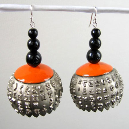 Recycled Typwriter Ball Earrings