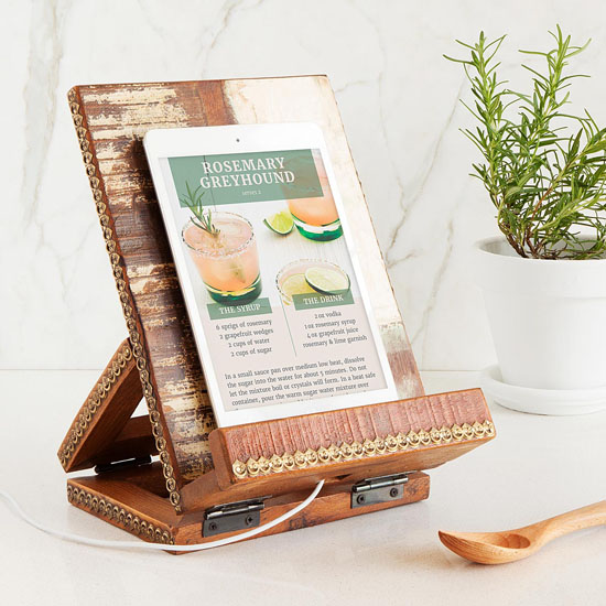 Salvaged Wood Cookbook and Tablet Stand