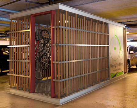 Solar Powered Bike Parking Pods