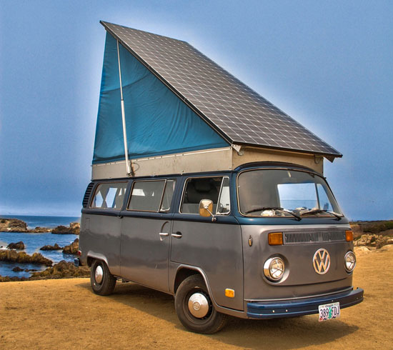 Solar Electric VW Bus : Solar-Powered Volkswagen Camper Van