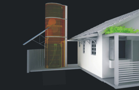 Solar Water Heating and Rainwater Tower