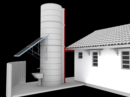 Solar Water Heating and Rainwater Tower