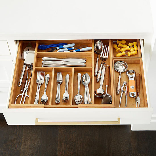 Stackable Bamboo Drawer Organizers