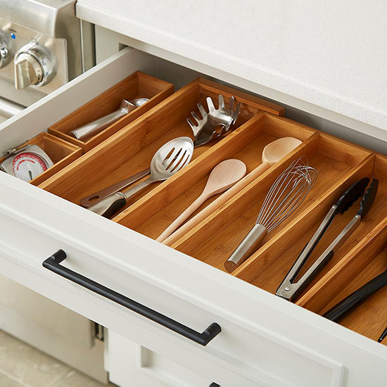 Stackable Bamboo Drawer Organizers