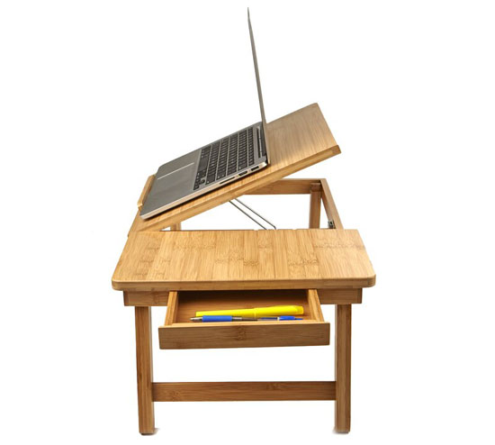 Symple Stuff Busch Eco-Friendly Bamboo Adjustable Laptop Tray