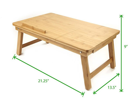 Symple Stuff Busch Eco-Friendly Bamboo Adjustable Laptop Tray