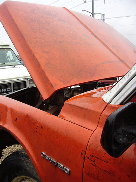 Recycled Car Hood Table